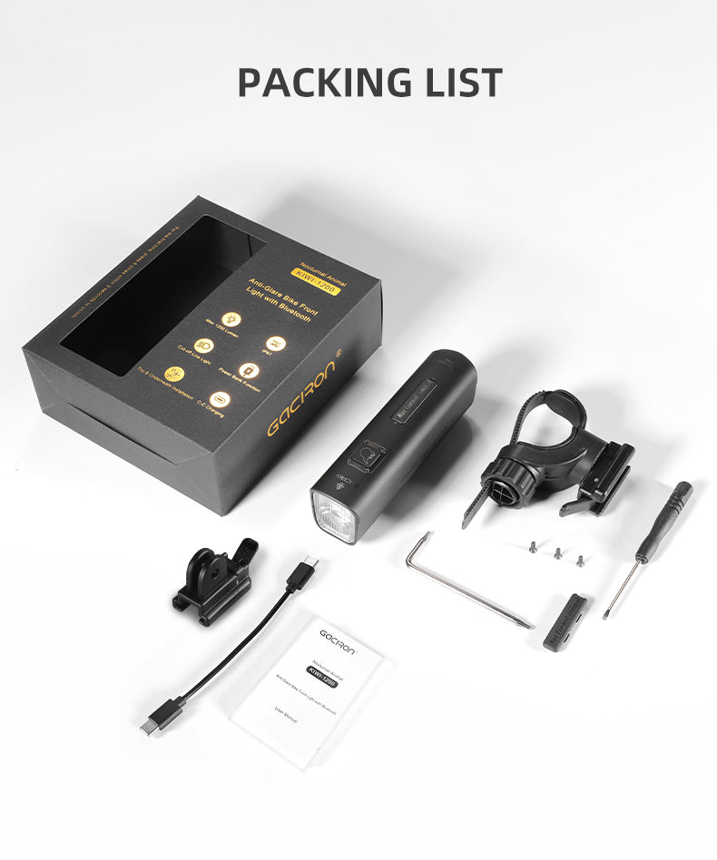 Gaciron Kiwi 1200LM Anti Glare Front Bike Light