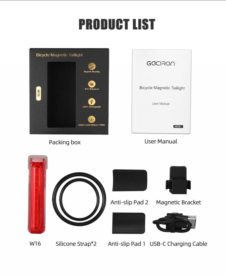 Gaciron 30 LM Rear Light with Brake