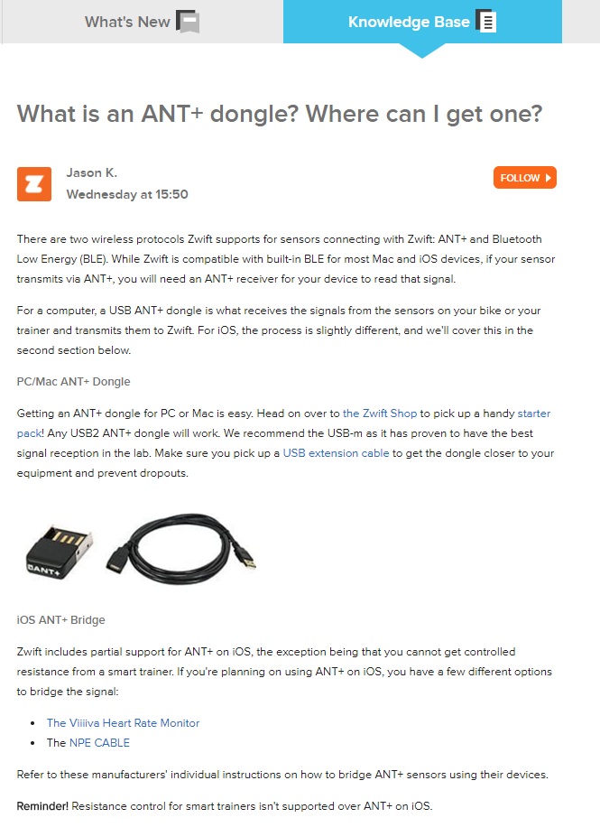 USB ANT+ Dongle (ANTUSB-m) – domestique.nz